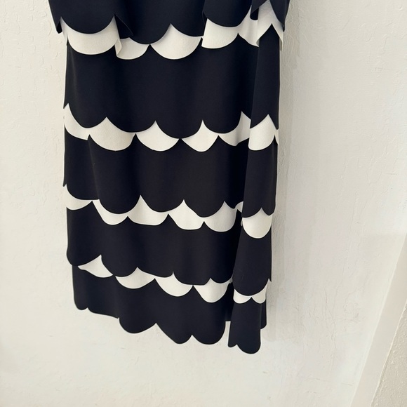 Julia Jordan Sleeveless Tank Scallop Shape Sheath Black White Dress Size 10 - Picture 4 of 12